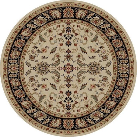 Perfectpillows Ankara Agra - Ivory - 5 ft. 3 in. Round PE3362194